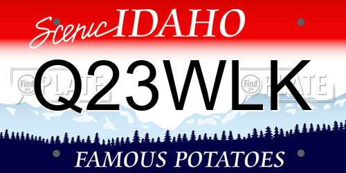 Q23WLK Idaho License Plate
