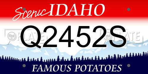 Q2452S Idaho License Plate