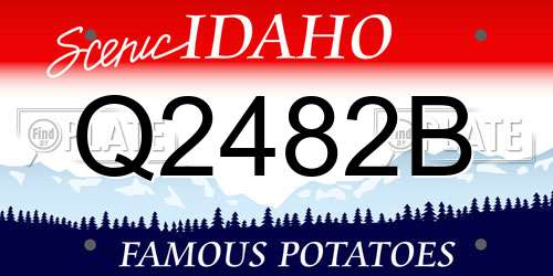 Q2482B Idaho License Plate