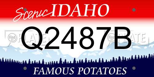 Q2487B Idaho License Plate