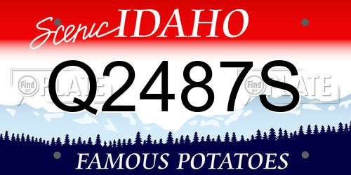 Q2487S Idaho License Plate