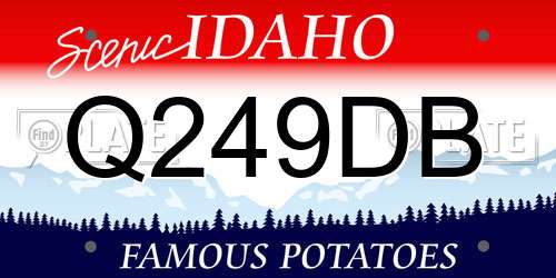 Q249DB Idaho License Plate