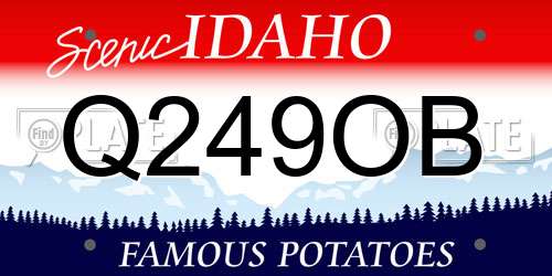 Q249OB Idaho License Plate