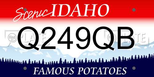 Q249QB Idaho License Plate