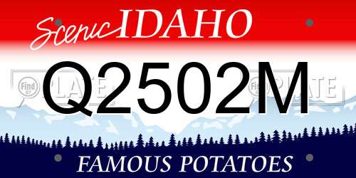 Q2502M Idaho License Plate