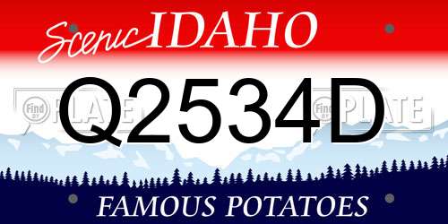 Q2534D Idaho License Plate