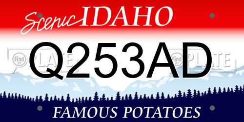 Q253AD Idaho License Plate