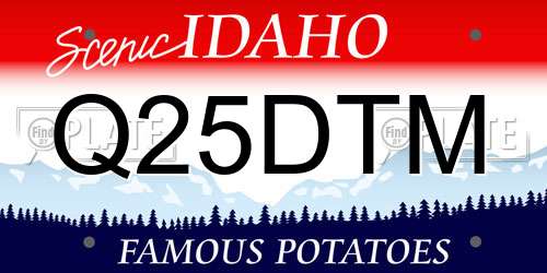Q25DTM Idaho License Plate