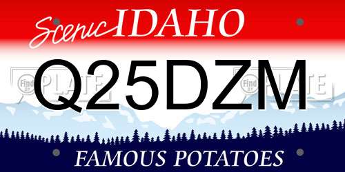 Q25DZM Idaho License Plate