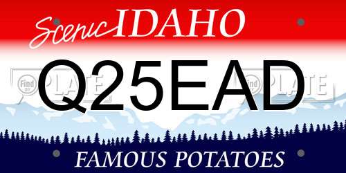 Q25EAD Idaho License Plate