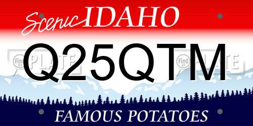 Q25QTM Idaho License Plate