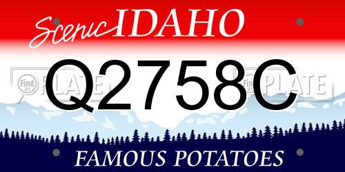 Q2758C Idaho License Plate