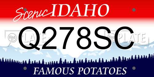 Q278SC Idaho License Plate