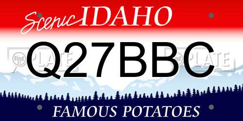 Q27BBC Idaho License Plate