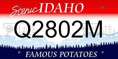 Q2802M Idaho License Plate