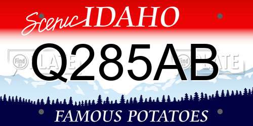 Q285AB Idaho License Plate
