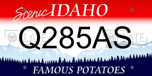 Q285AS Idaho License Plate