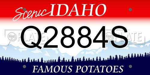 Q2884S Idaho License Plate