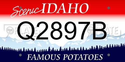 Q2897B Idaho License Plate
