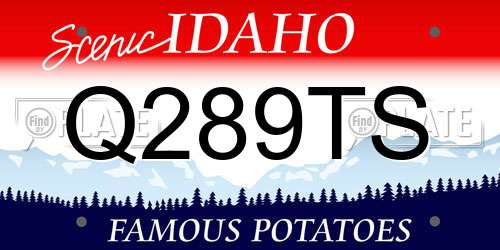 Q289TS Idaho License Plate