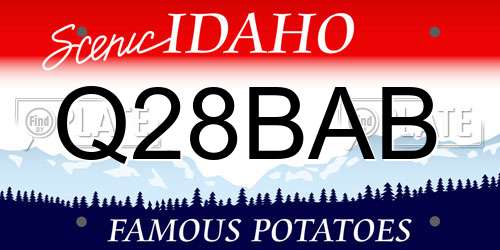 Q28BAB Idaho License Plate