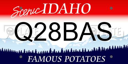 Q28BAS Idaho License Plate