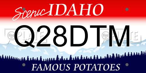 Q28DTM Idaho License Plate