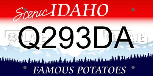 Q293DA Idaho License Plate