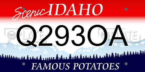 Q293OA Idaho License Plate