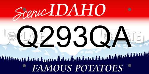 Q293QA Idaho License Plate