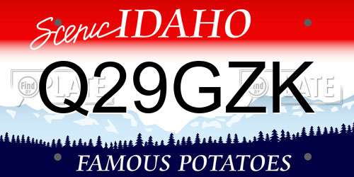 Q29GZK Idaho License Plate