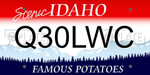 Q30LWC Idaho License Plate