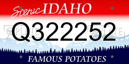 Q322252 Idaho License Plate