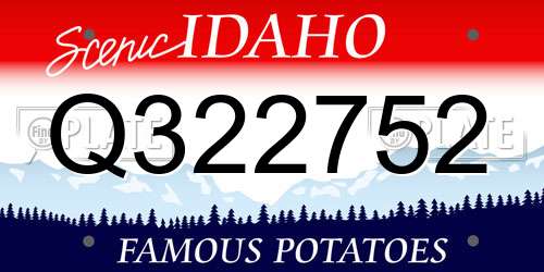 Q322752 Idaho License Plate