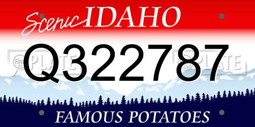 Q322787 Idaho License Plate