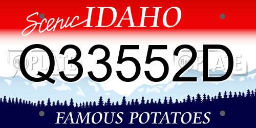 Q33552D Idaho License Plate
