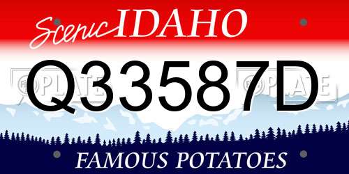 Q33587D Idaho License Plate