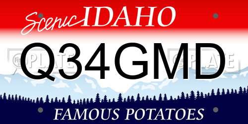 Q34GMD Idaho License Plate