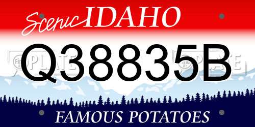 Q38835B Idaho License Plate