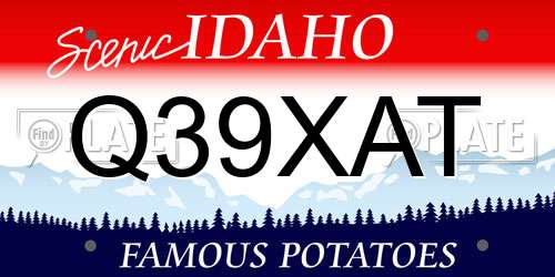 Q39XAT Idaho License Plate