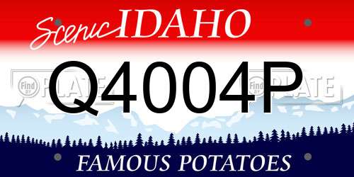 Q4004P Idaho License Plate