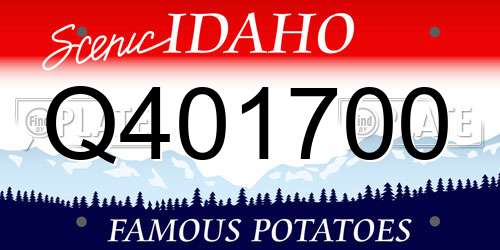 Q401700 Idaho License Plate
