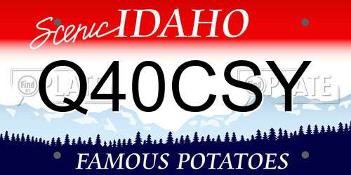 Q40CSY Idaho License Plate