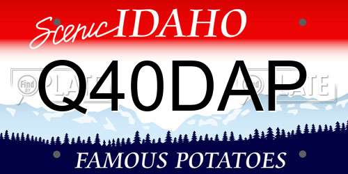 Q40DAP Idaho License Plate