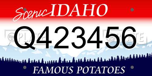 Q423456 Idaho License Plate
