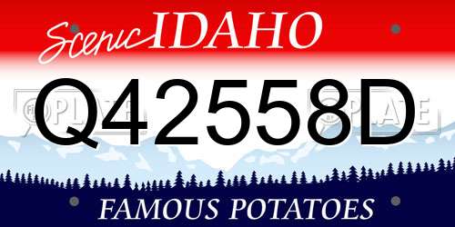Q42558D Idaho License Plate