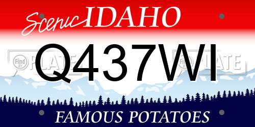 Q437WI Idaho License Plate