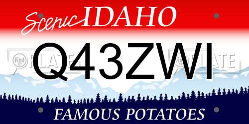Q43ZWI Idaho License Plate