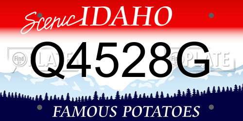 Q4528G Idaho License Plate