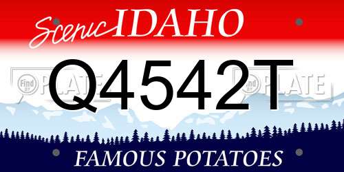 Q4542T Idaho License Plate